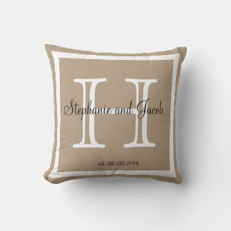 Sandbändchen taupe Custom Wedding Keepake Kopfkiss Kissen