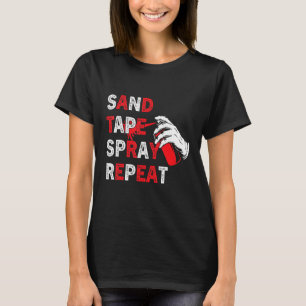 Sandbänder-Spray Wiederholen Auto-Karosserie-Techn T-Shirt