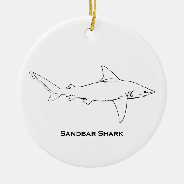 Sandbank-Haifisch Keramikornament (Vorne)