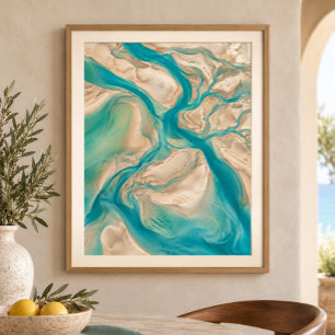 Sandbar Contour Atlas Kunstdruck Poster
