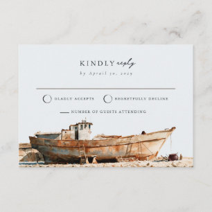 Sandbeige-Adria-Boot-Rückantwortkarte Begleitkarte