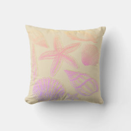 Sandbeige-Meeresschalen-Ombre-Rosa-Küstliches Stra Kissen