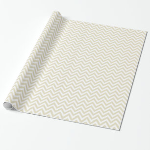 Sandbeige und weiße große Zickzack Muster V Geschenkpapier