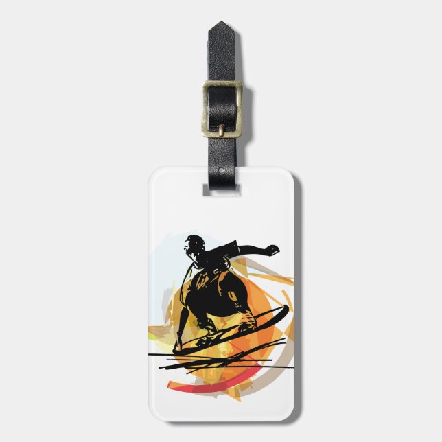 Sandboarding Illustration Gepäckanhänger (Vorderseite vertikal)