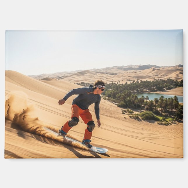 Sandboarding in Huacachina Peru Travel Magnet (Vorderseite)
