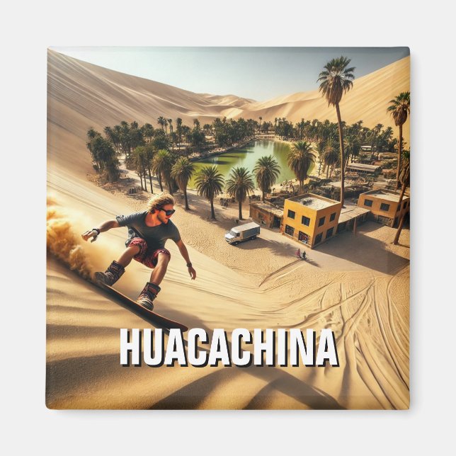 Sandboarding in Huacachina Peru Travel Magnet (Vorne)