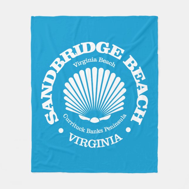 Sandbridge Beach (Muschel) Fleecedecke (Vorderseite)