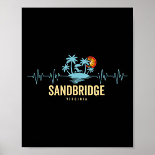 Sandbridge Beach Virginia Herzschlag 80er Retro St Poster