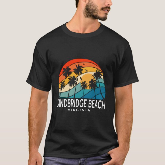 Sandbridge Beach Virginia Palm Tree Tropical Beach T-Shirt (Vorderseite)