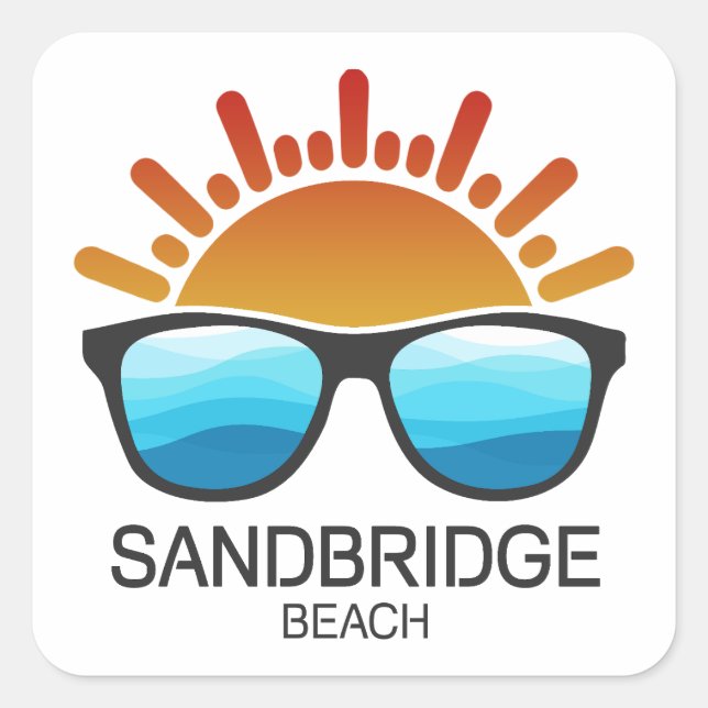 Sandbridge Beach Virginia Sonnenbrille Quadratischer Aufkleber (Vorderseite)