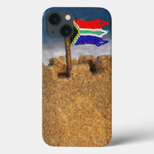 Sandburg mit südafrikanischer Flagge, Umhlanga title_seo2