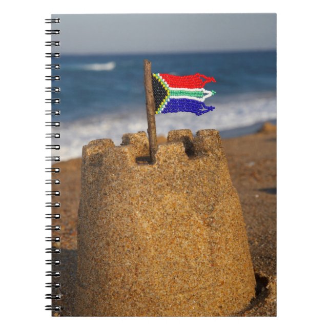 Sandburg mit südafrikanischer Flagge, Umhlanga Notizblock (Vorderseite)