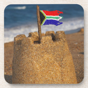 Sandburg mit südafrikanischer Flagge, Umhlanga Untersetzer