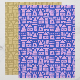 Sandburgen Blau Scrapbook Papier