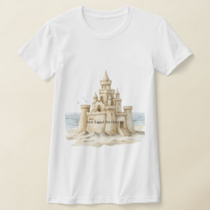 Sandburgen-Strand Meer Sand Serenität T-Shirt