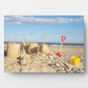 Sandcastle am Strand Fotoplatte