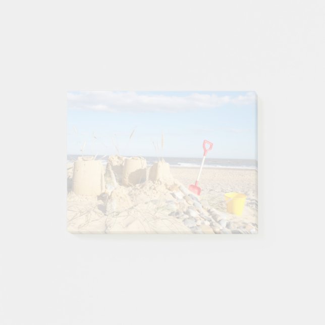 Sandcastle am Strand Post-it Klebezettel (Vorderseite)