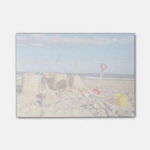 Sandcastle am Strand Post-it Klebezettel