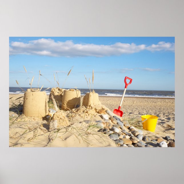 Sandcastle am Strand Poster (Vorne)