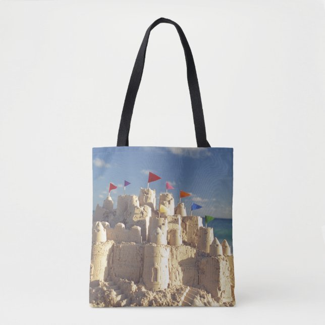 Sandcastle auf Strand Tasche (Vorderseite)