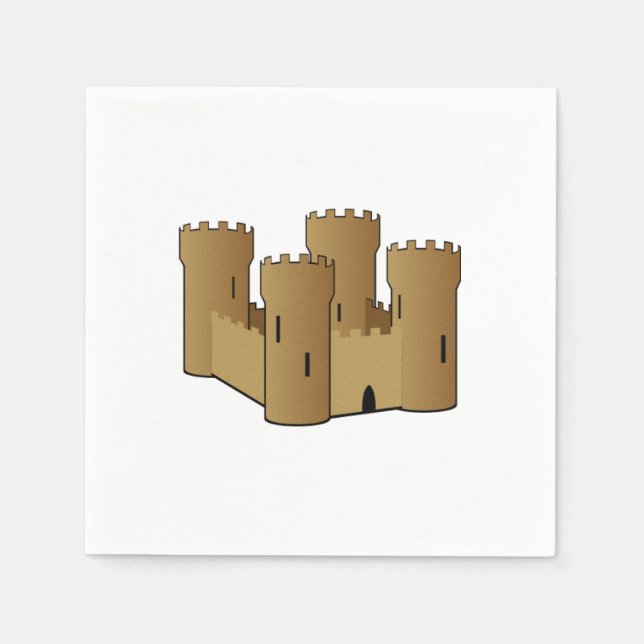 Sandcastle Beach Theme Paper Napkins Serviette (Vorderseite)