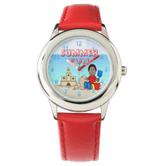 Sandcastle (Black Boy) Kid's Adjustable Bezel Watc Armbanduhr