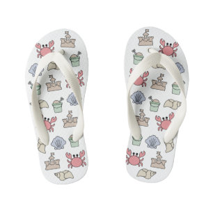Sandcastle Pail Crab Muschel Pastel Kinderbadesandalen