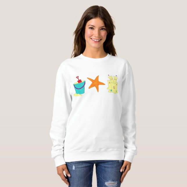 Sandcastle Sand Castle Starfish Pail Beach Sweatshirt (Vorne ganz)