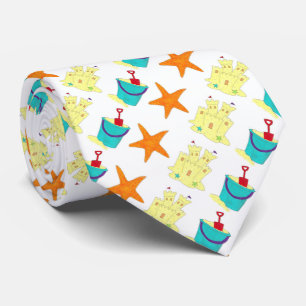 Sandcastle Shovel Pail Sand Starfish Beach Krawatt Krawatte
