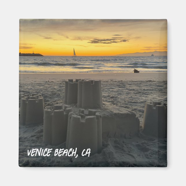 Sandcastle Sunset Dreams - Venice Beach, CA Magnet (Vorne)