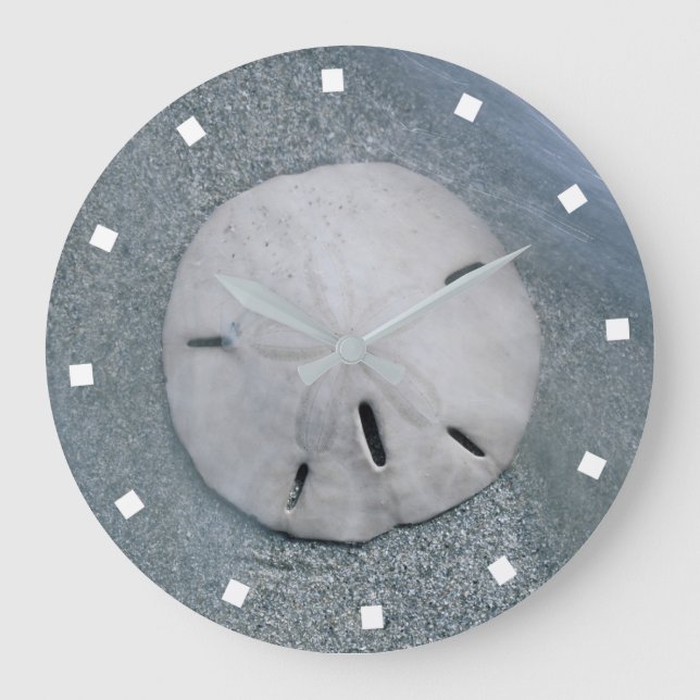 Sanddollar am Strand | Insel Sanibel, Florida Große Wanduhr (Vorderseite)
