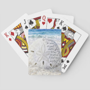 Sanddollar mit inspirierendem Zitat Spielkarten
