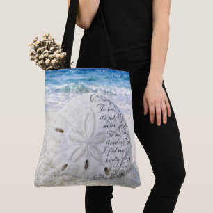 Sanddollar mit inspirierendem Zitat Tasche
