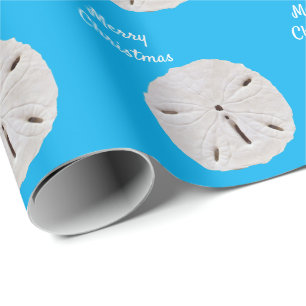 Sanddollar Muster Blue Beach Frohe Weihnachten 202 Geschenkpapier