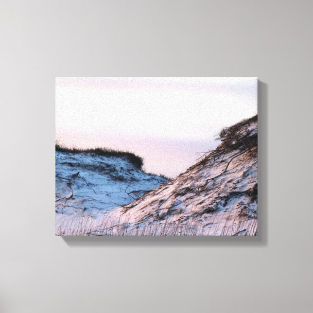Sanddüne im Foto von Dusk auf einem Leinwanddruck (Vorderseite)