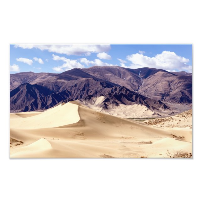 Sanddünen in der Nähe des Klosters Samye - Tibet Fotodruck (Vorne)
