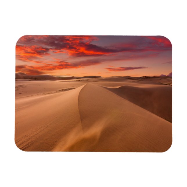 Sanddünen in der Wüste bei Sonnenuntergang Magnet (Horizontal)