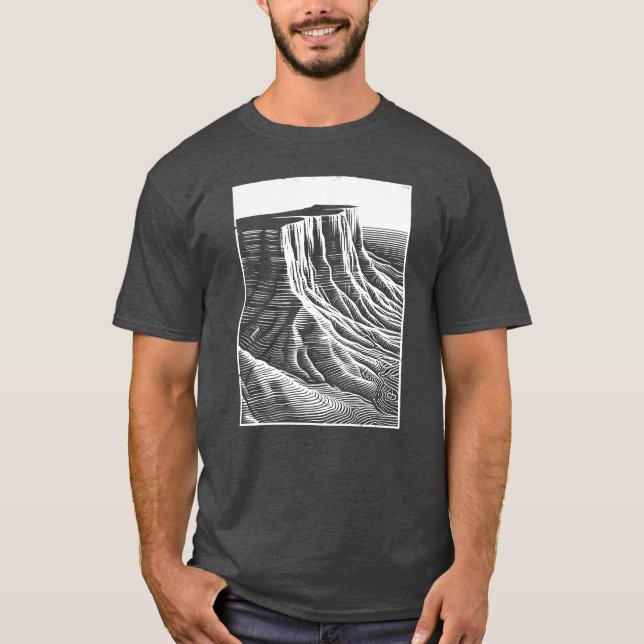 Sanddünen-Linienkunst Wüste T-Shirt (Vorderseite)