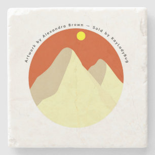 Sanddünen-Sonnenuntergang Steinuntersetzer – Orang