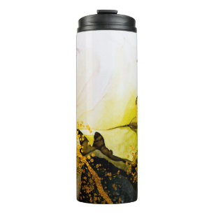 Sande Wildnis - ART. Goldener Swirl. Lebend und b Thermosbecher