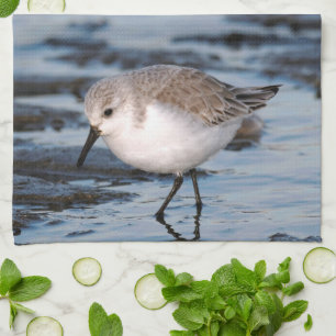 Sanderling auf einem Winterstrand Handtuch