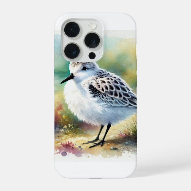 Sanderling Bird 200924AREF115 - Watercolor iPhone 15 Pro Hülle (Rückseite)
