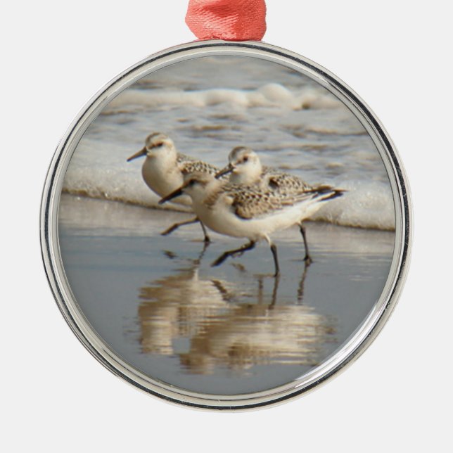 Sanderling Shorerunners Ornament Aus Metall (Vorne)