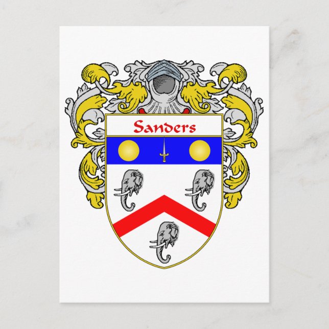 Sanders Coat of Arms (mantled) Postkarte (Vorderseite)