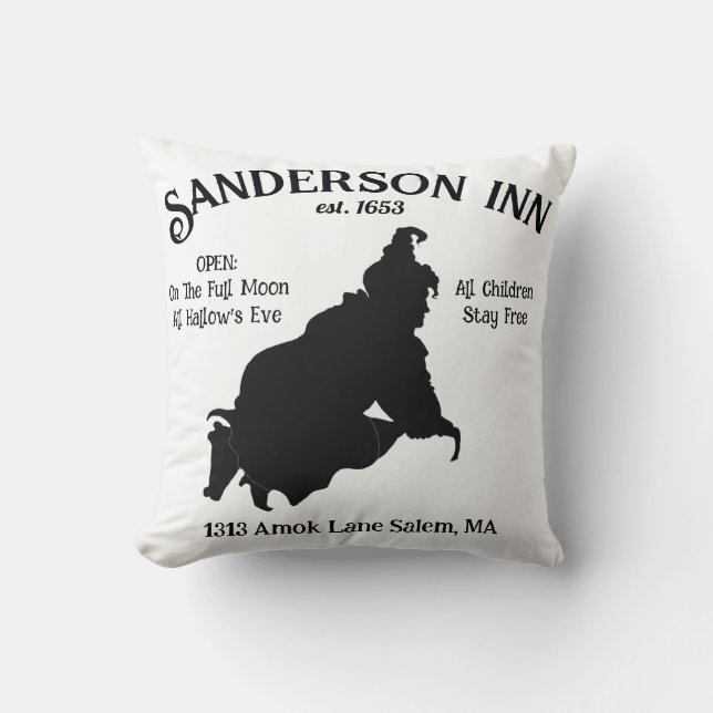 Sanderson Inn Halloween Funny Coussin (Recto)
