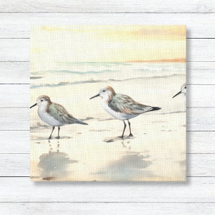 Sandfänger am Strand Leinwanddruck