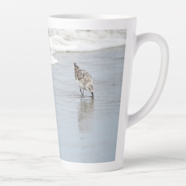 Sandfänger auf dem Beach Foto Latte Coffee Tasse (Rechts)