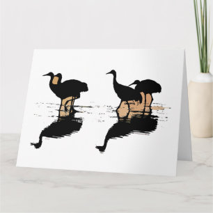 Sandhill Crane Birds Birthday Greeting Card Karte