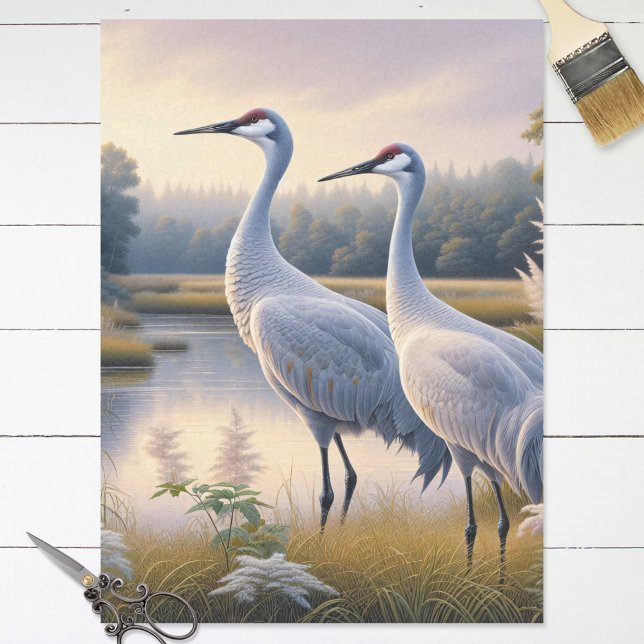 Sandhill Crane Couple Decoupage Seidenpapier (Von Creator hochgeladen)