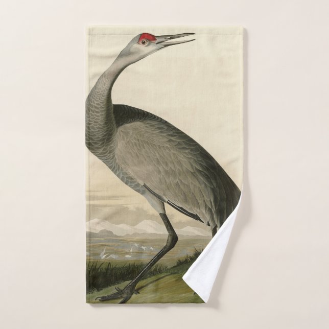 Sandhill Crane von Audubons Vögeln von Amerika Badhandtuch Set (Handtuch)